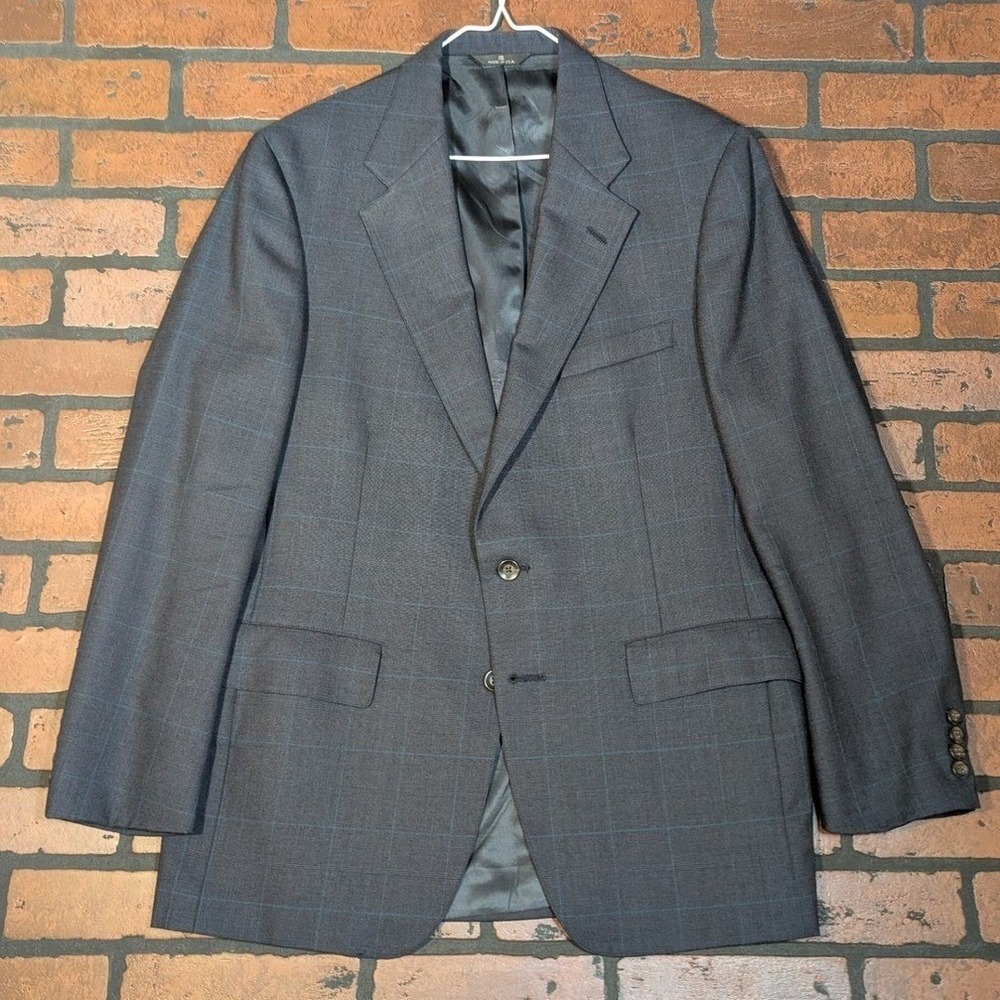 Chaps Ralph Lauren Men's 42R Glen Plaid Wool Windowpane Suit Jacket Blazer USA